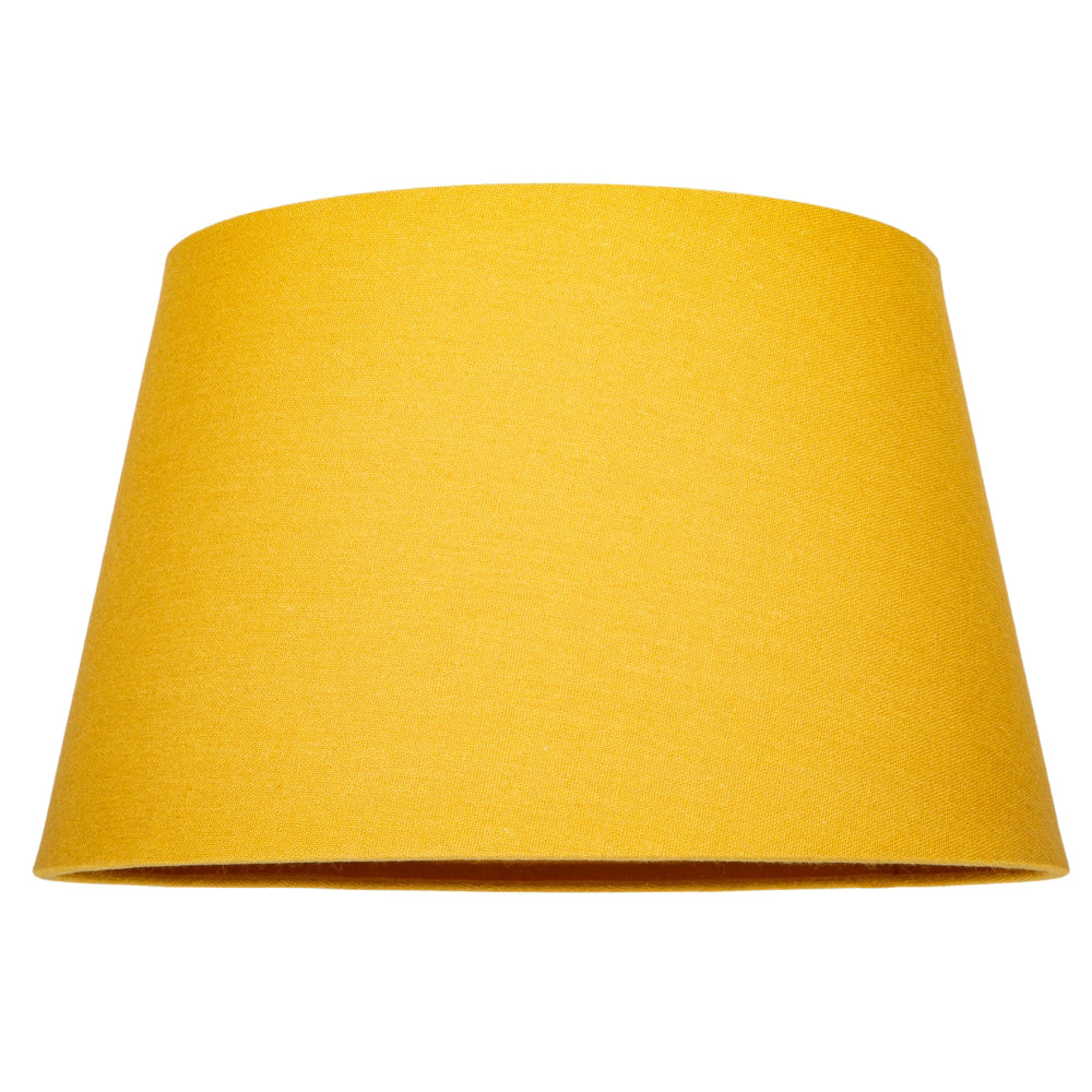 Traditional 30cm Mustard Ochre Linen Fabric Drum Table/Pendant Shade 60w Maximum Image 5