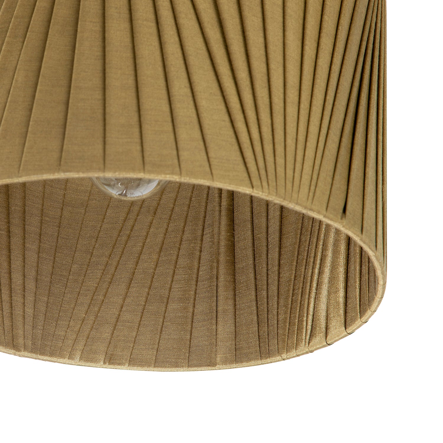 Modern Olive Green Faux Silk Fabric Organza Tapered Drum Lamp Shade Image 4