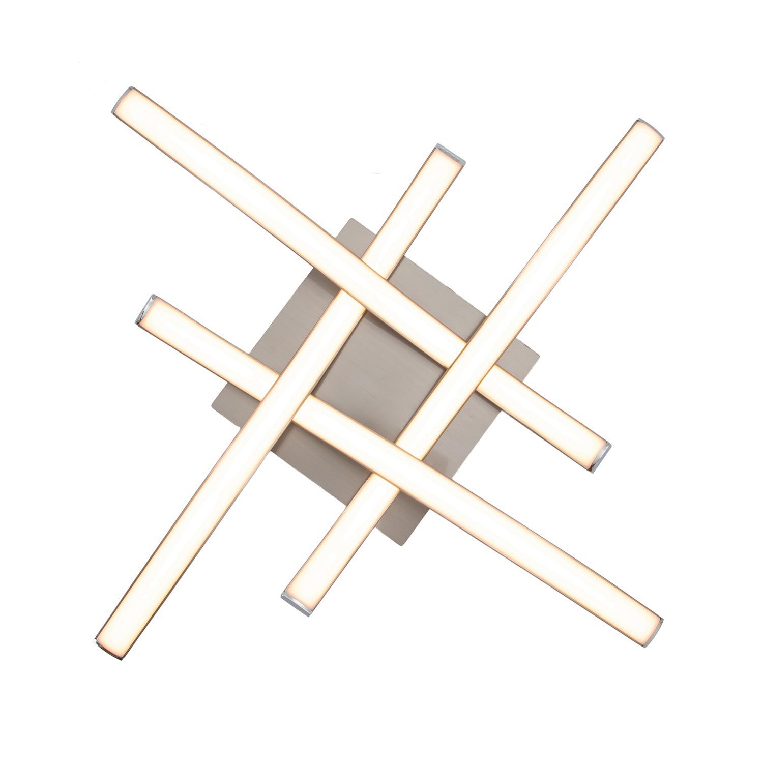 Modern LED Ceiling Lighting Fitting in Brushed Nickel with 4 Strips Image 3