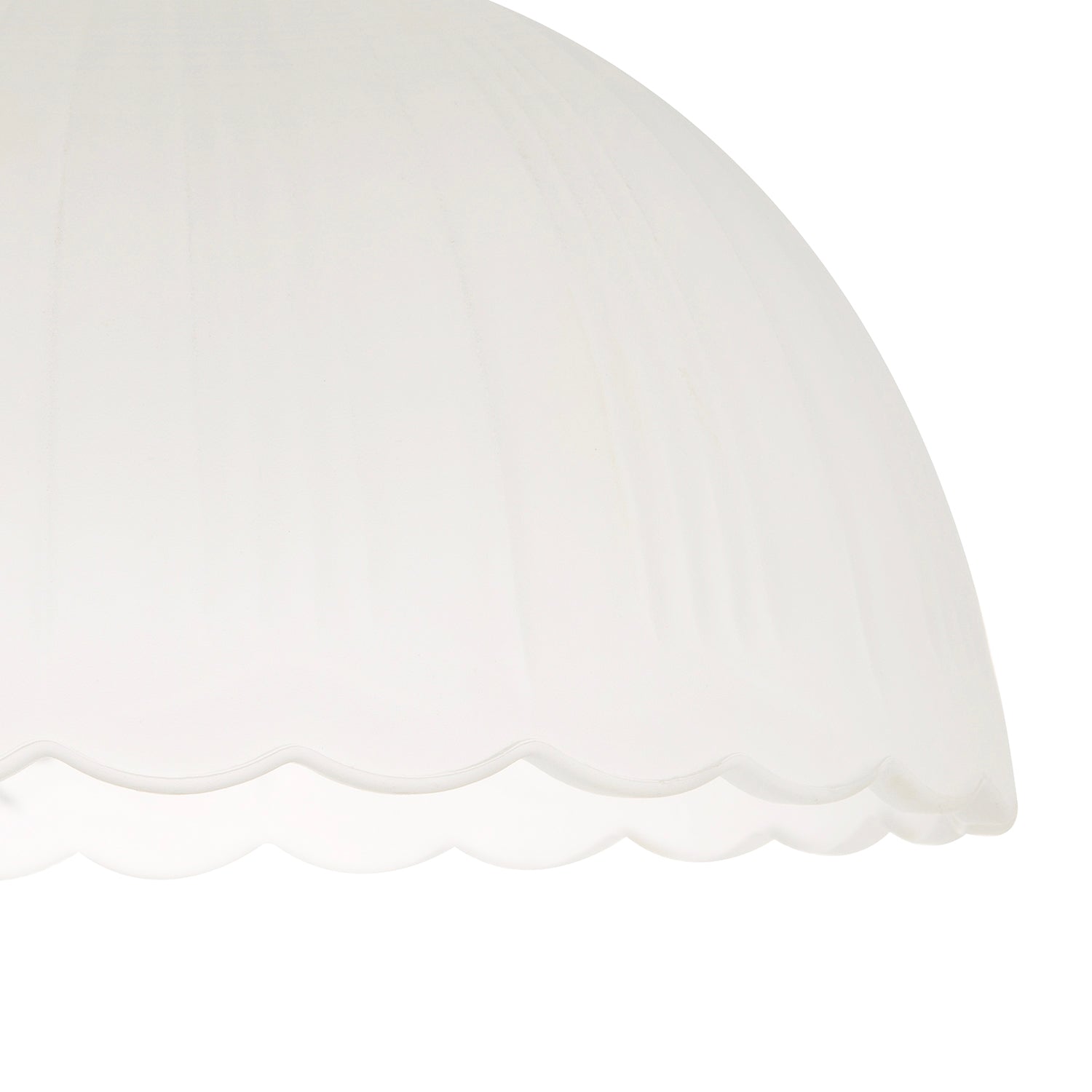 Classic Frosted White Pendant Shade with Fluted Edge and Etched Lines Image 3