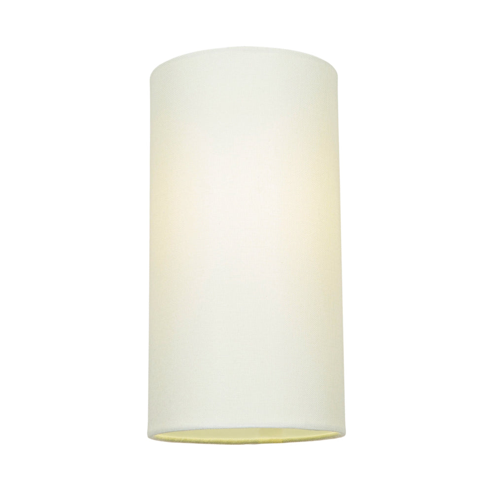 Contemporary and Stylish Soft Cream Linen Fabric Tall Cylindrical 25cm Lampshade Image 2