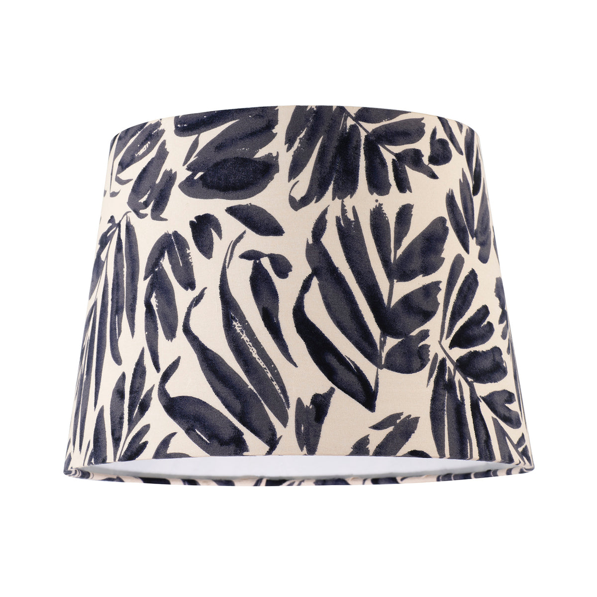 Midnight Palm Leaf Themed 25cm Drum Lampshade Fabric Lining