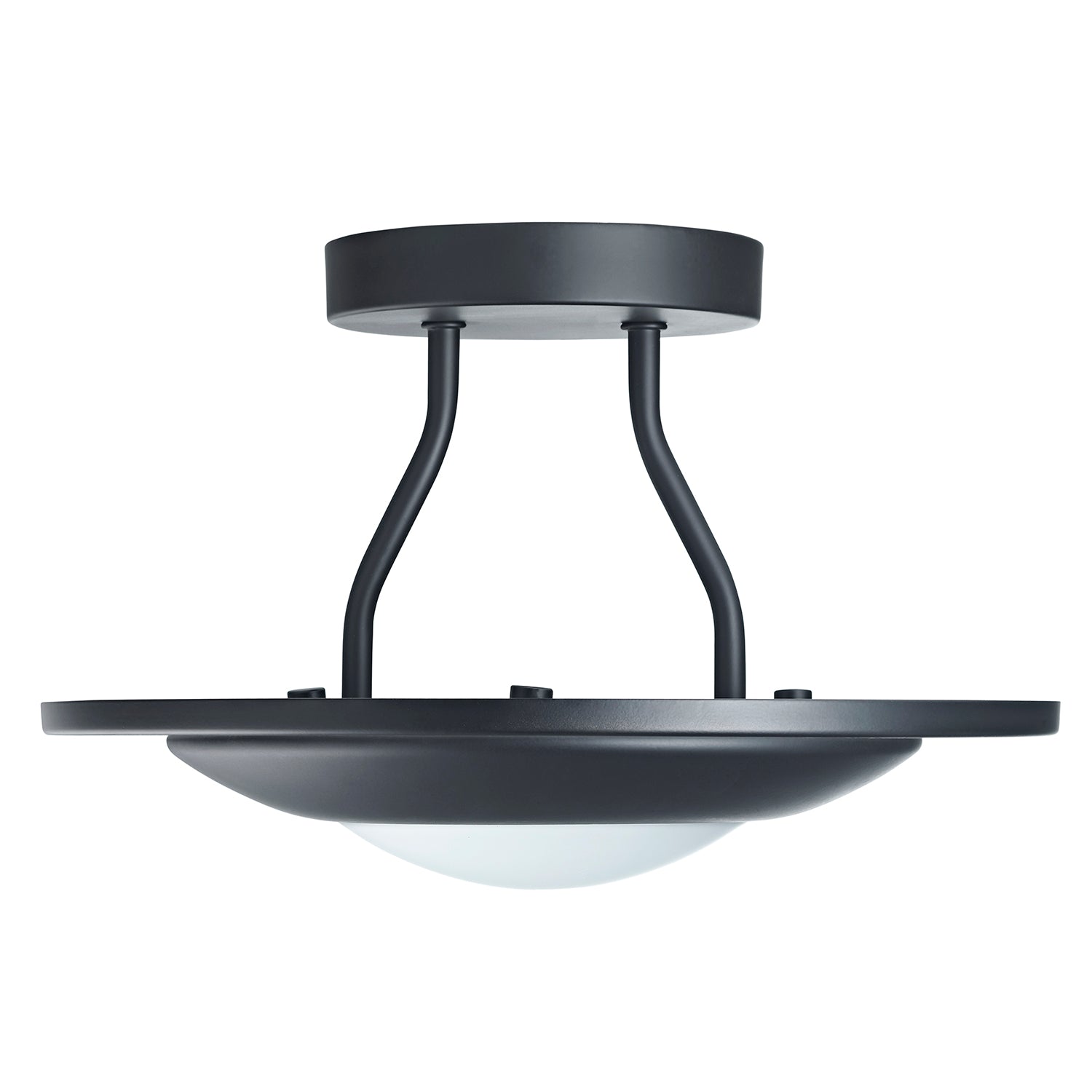 Modern Designer Semi Flush LED Ceiling Light Fitting in Matte Black Image 3
