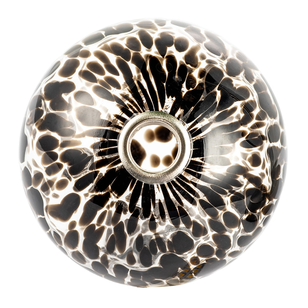 Stylish Pair of Round Black Snowflake Glass Shades for G9 Lamp Holders Image 2