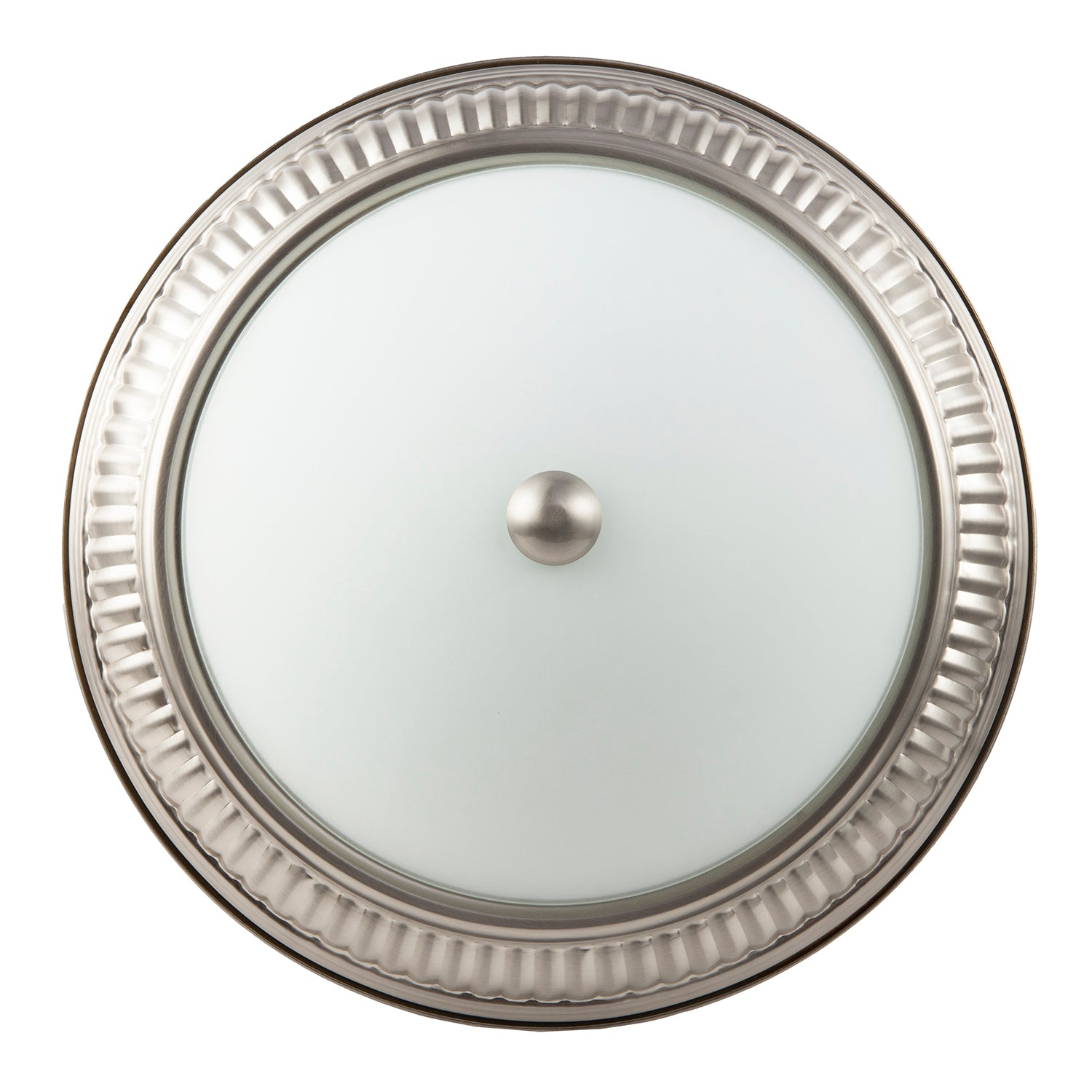 Modern LED IP44 Flush Ceiling Light in Satin Nickel with Sensor Image 4