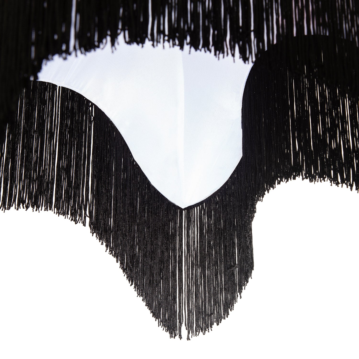 Large Vintage 1920s Victorian Black Lamp Shade with Coloured Flowers Image 5