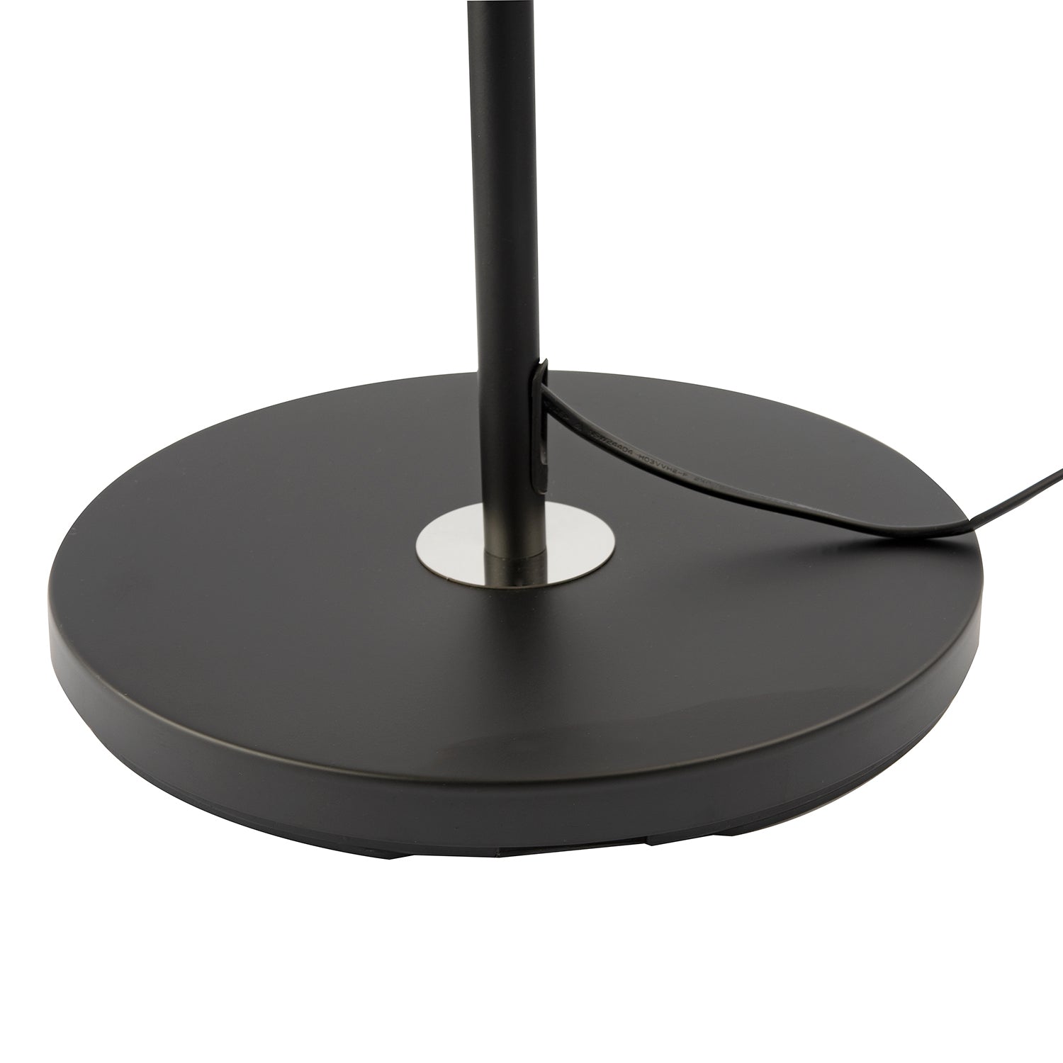 Modern Matte Black Floor Lamp with Opal White Glass Shade and Pull Switch Image 3