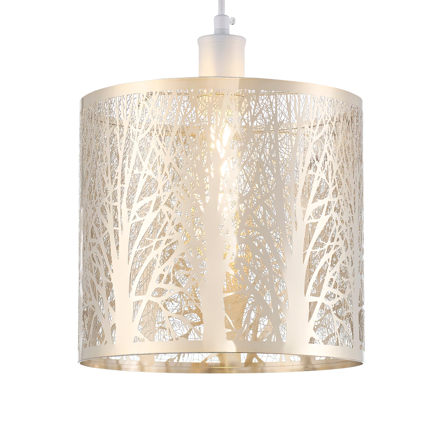 Unique and Beautiful Brushed Gold Metal Forest Design Ceiling Pendant Shade Image 2