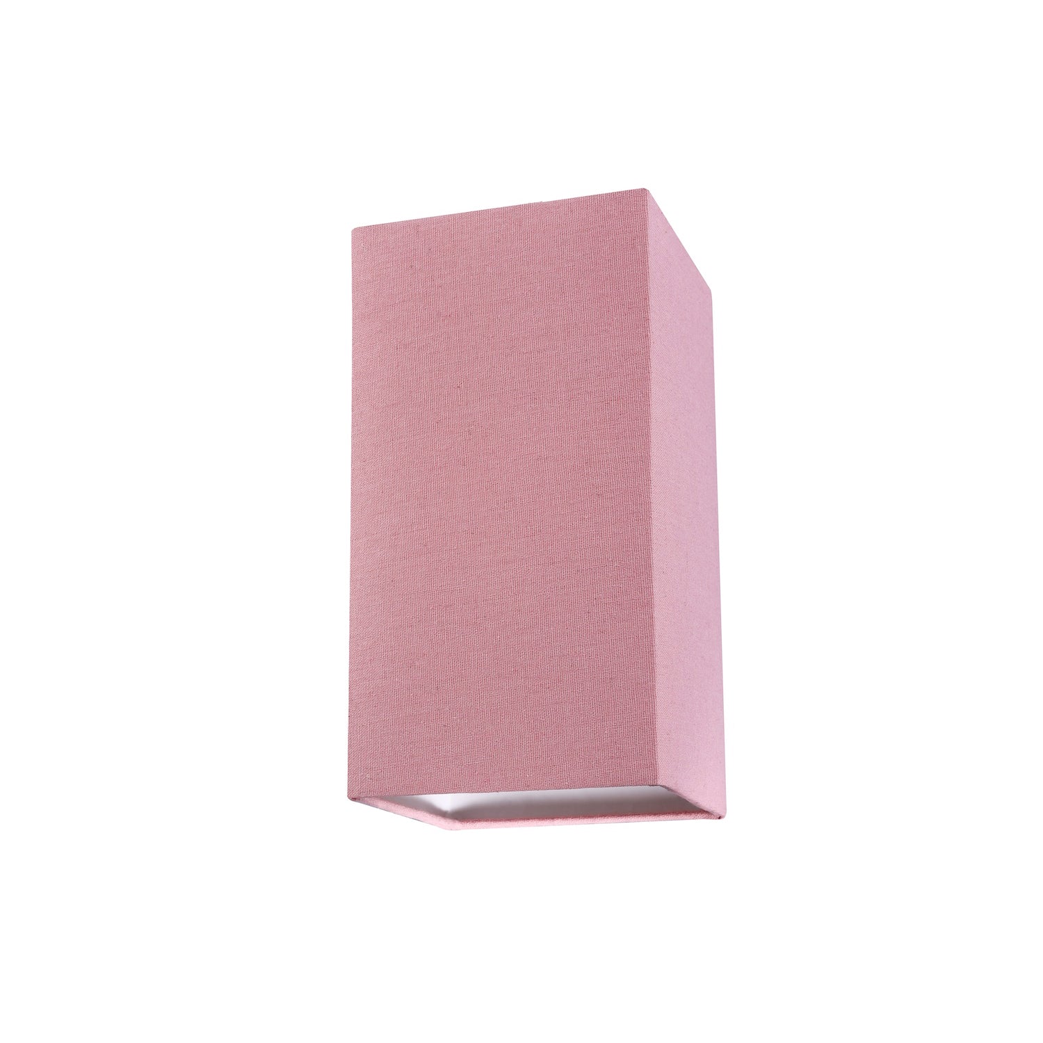 Contemporary and Stylish Blush Pink Linen Fabric Tall Rectangular 25cm Lampshade Image 1