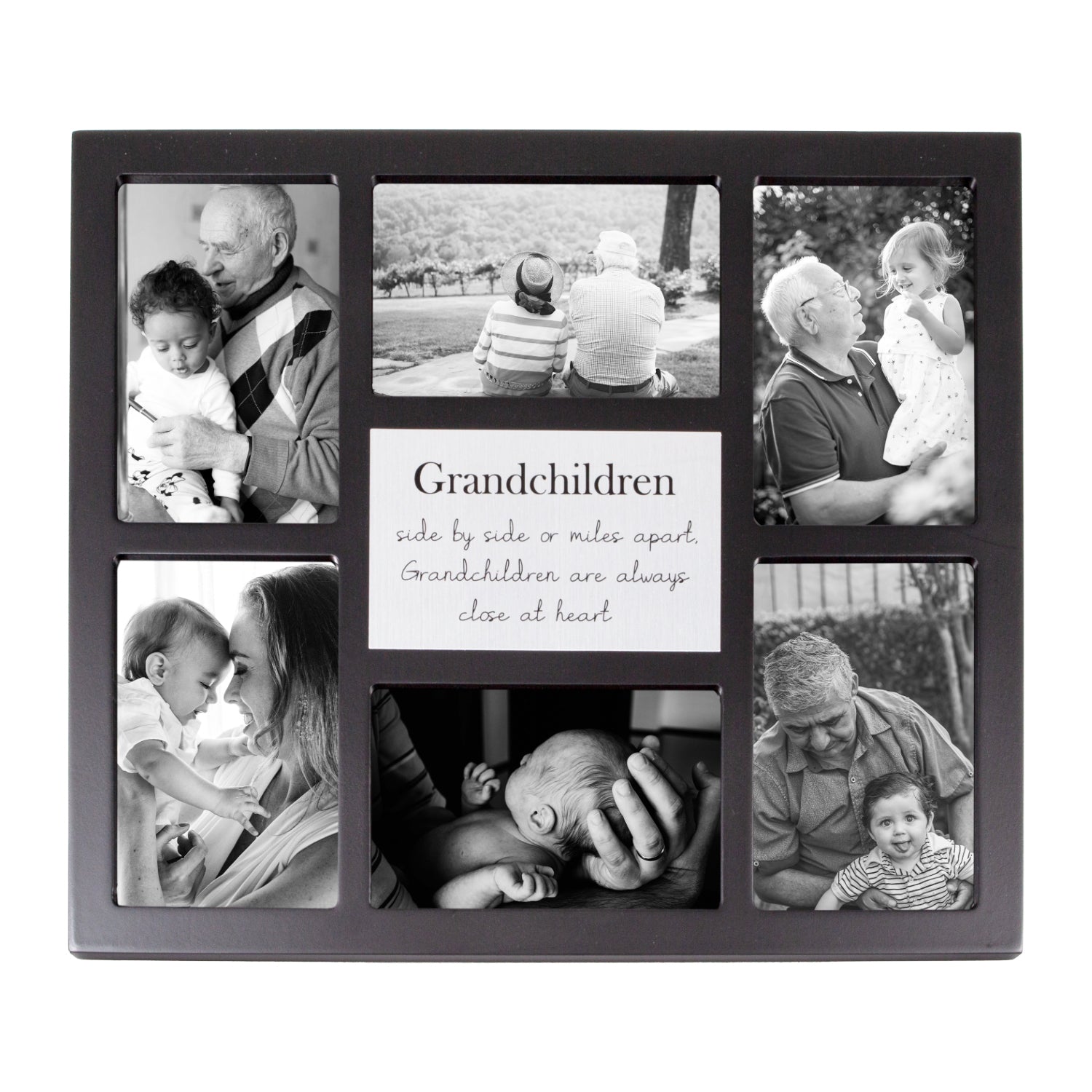 Modern Black Multi Collage Frame with Grandchildren Wording and Cute Phrase Image 1