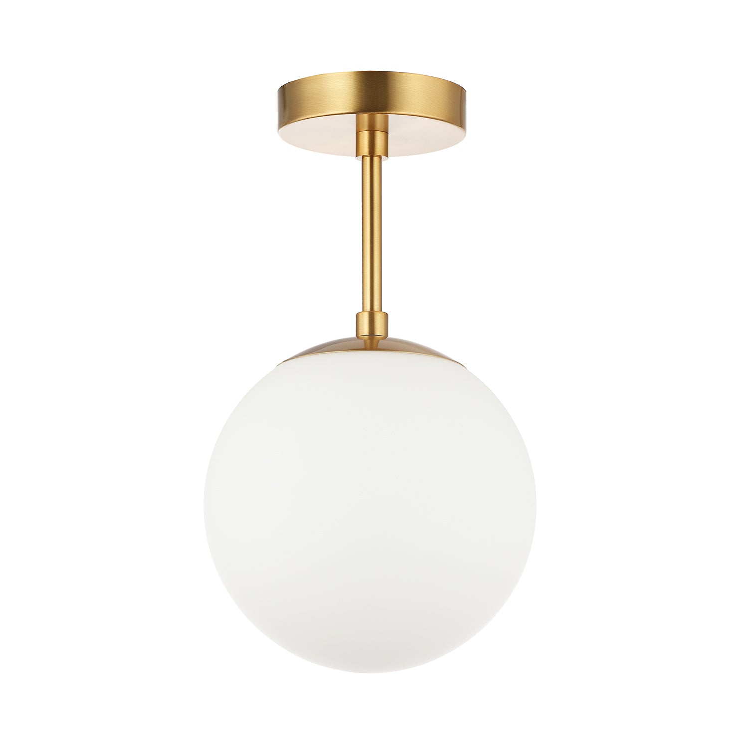 Traditional Glass Globe IP44 Bathroom Ceiling Light Fixture in Brushed Gold Image 2