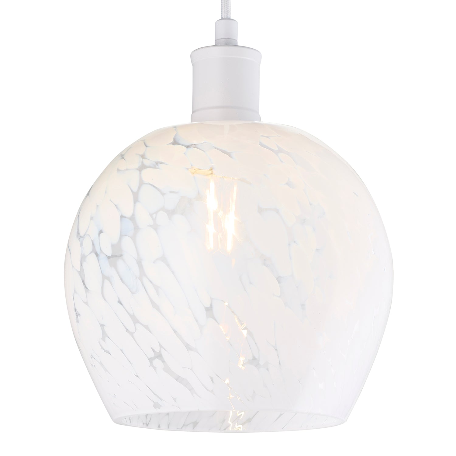 Contemporary Designer Opal White Snowflake Glass Pendant Ceiling Lighting Shade Image 2