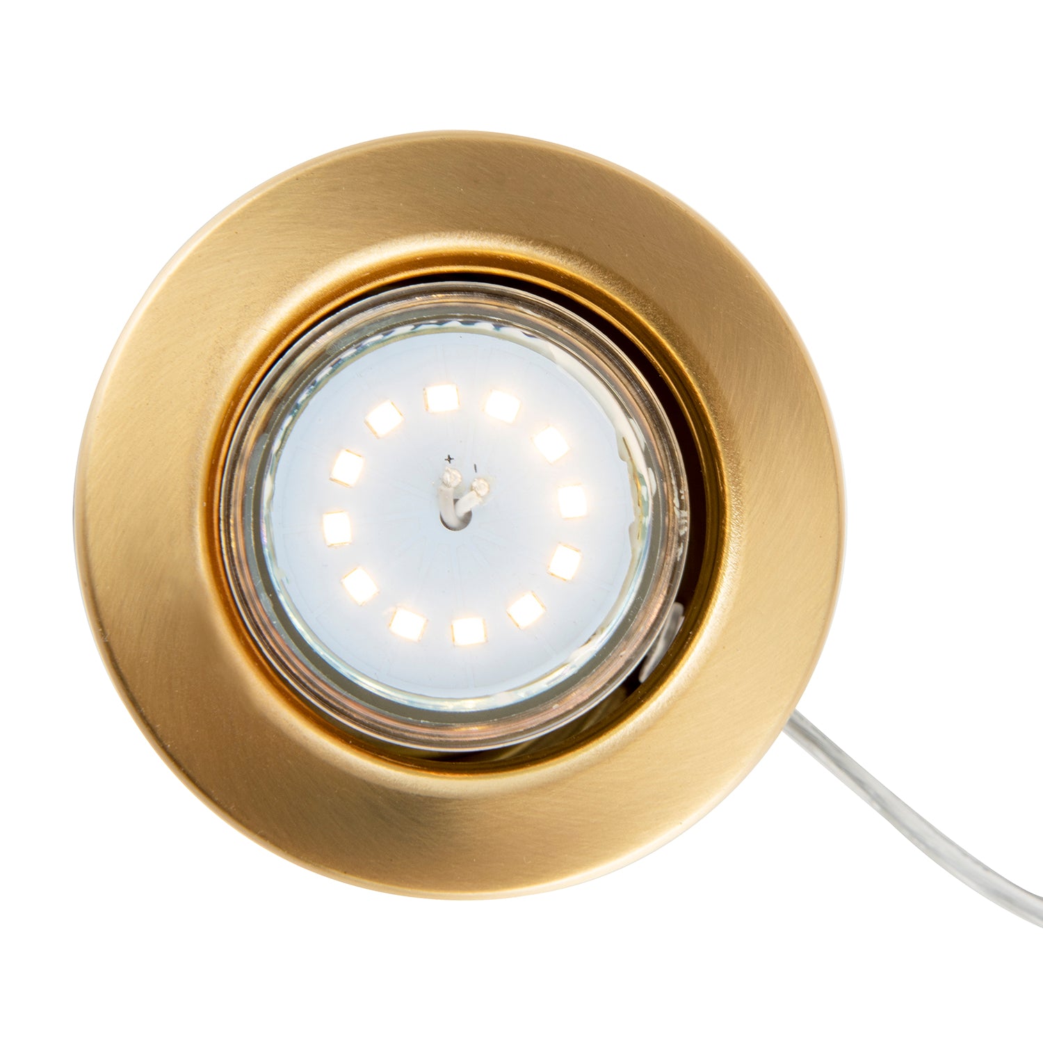 Small and Contemporary Brushed Gold LED Table/Floor Lamp Uplighter Image 3