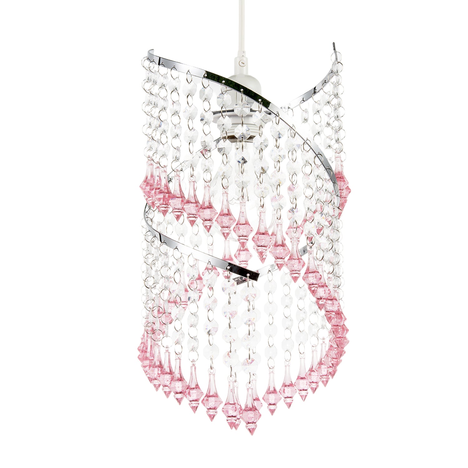 Modern Spiral Waterfall Pendant Shade with Pink and Clear Acrylic Image 4