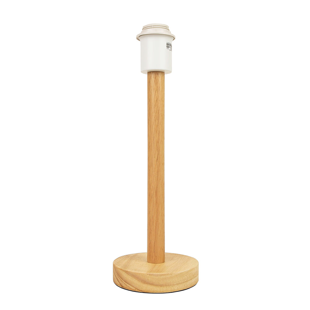 Contemporary and Stylish Light Rubber Wood Table Lamp Base with Inline Switch Image 1