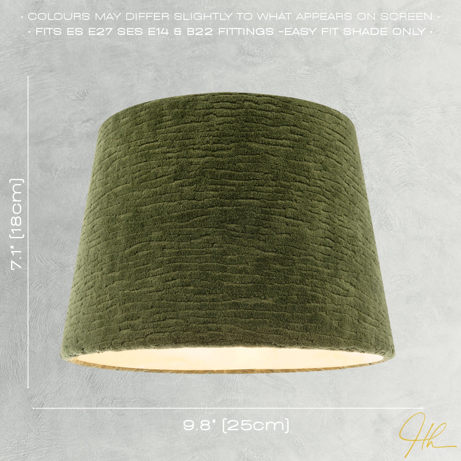 Thick Lined Textured Forest Green Velvet Lamp Shade with Satin Inner Image 6