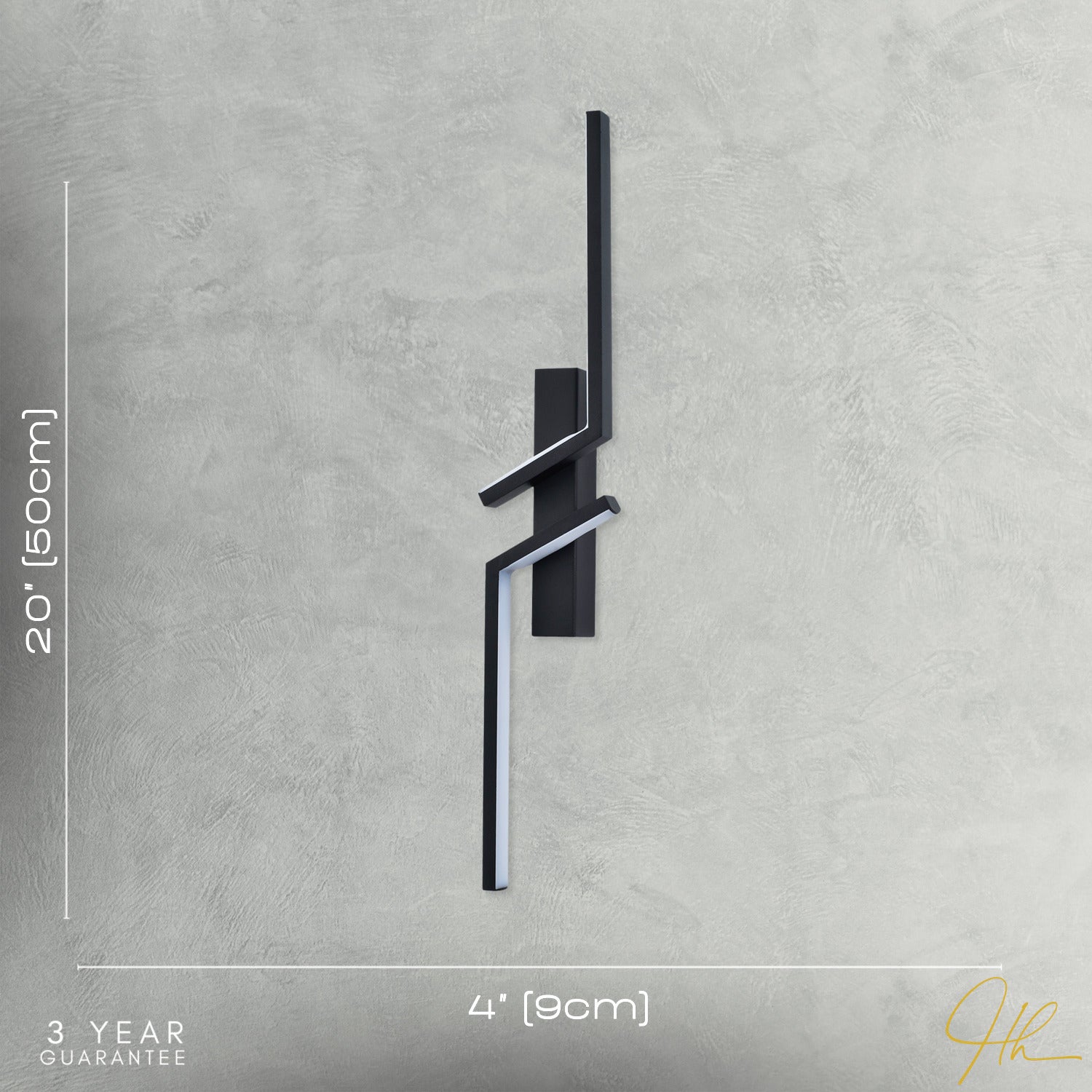 Sleek Double Stick LED Feature Wall Light Fitting in Matte Sand Black Image 7