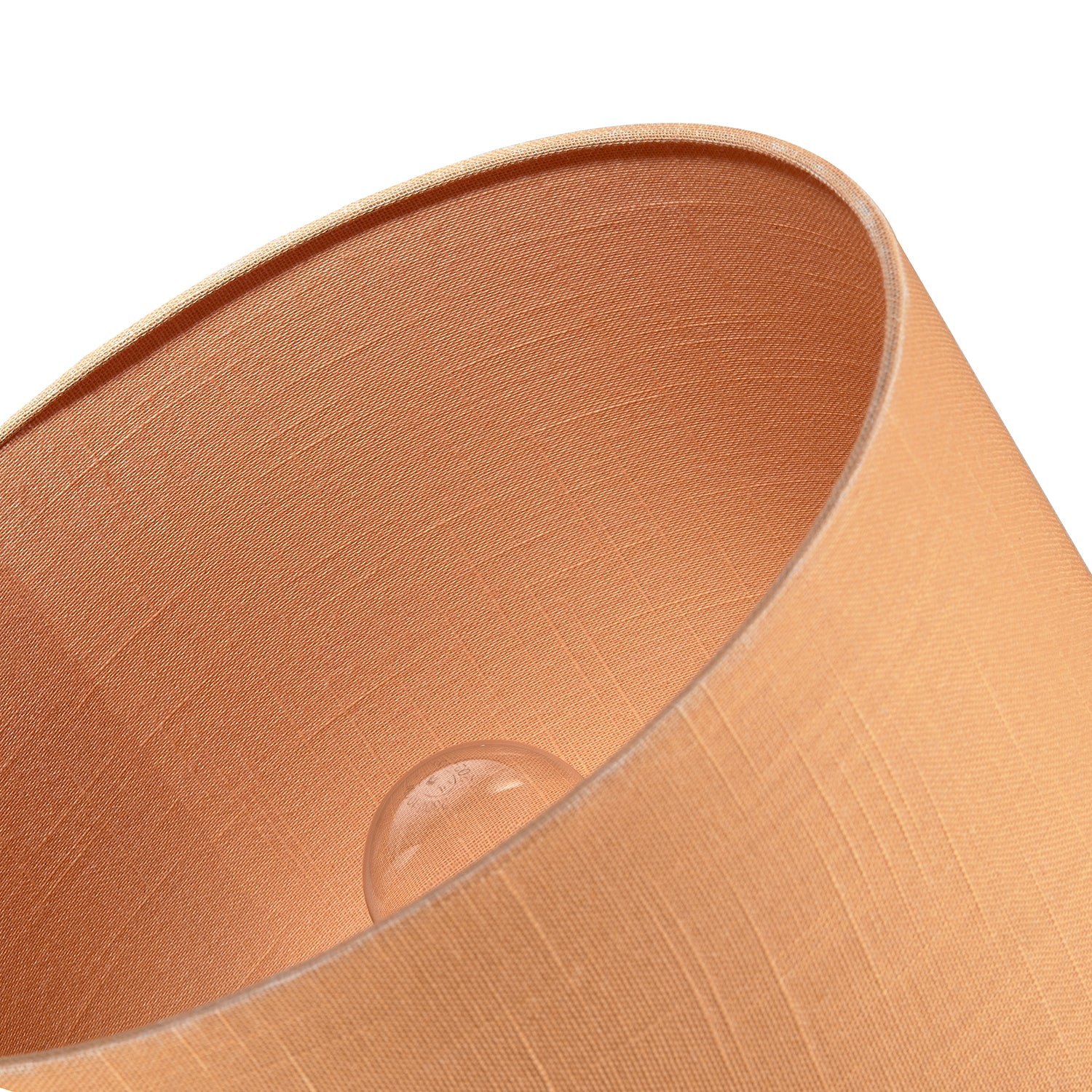 Designer Soft Apricot Cream Textured Linen Fabric Circular Lamp Shade Image 5