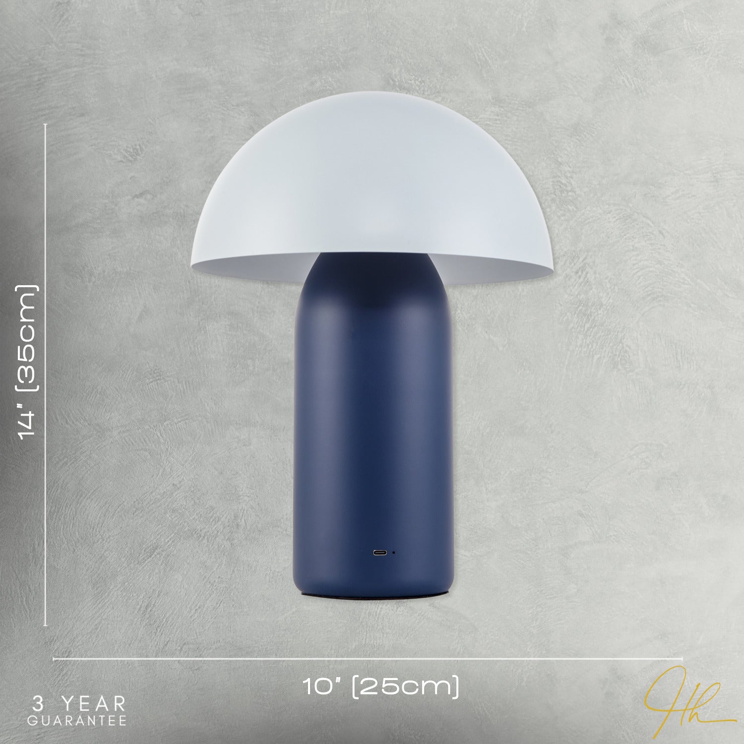 Modern Rechargeable Mushroom Lamp in Two Tone Blue with Touch Button Image 7