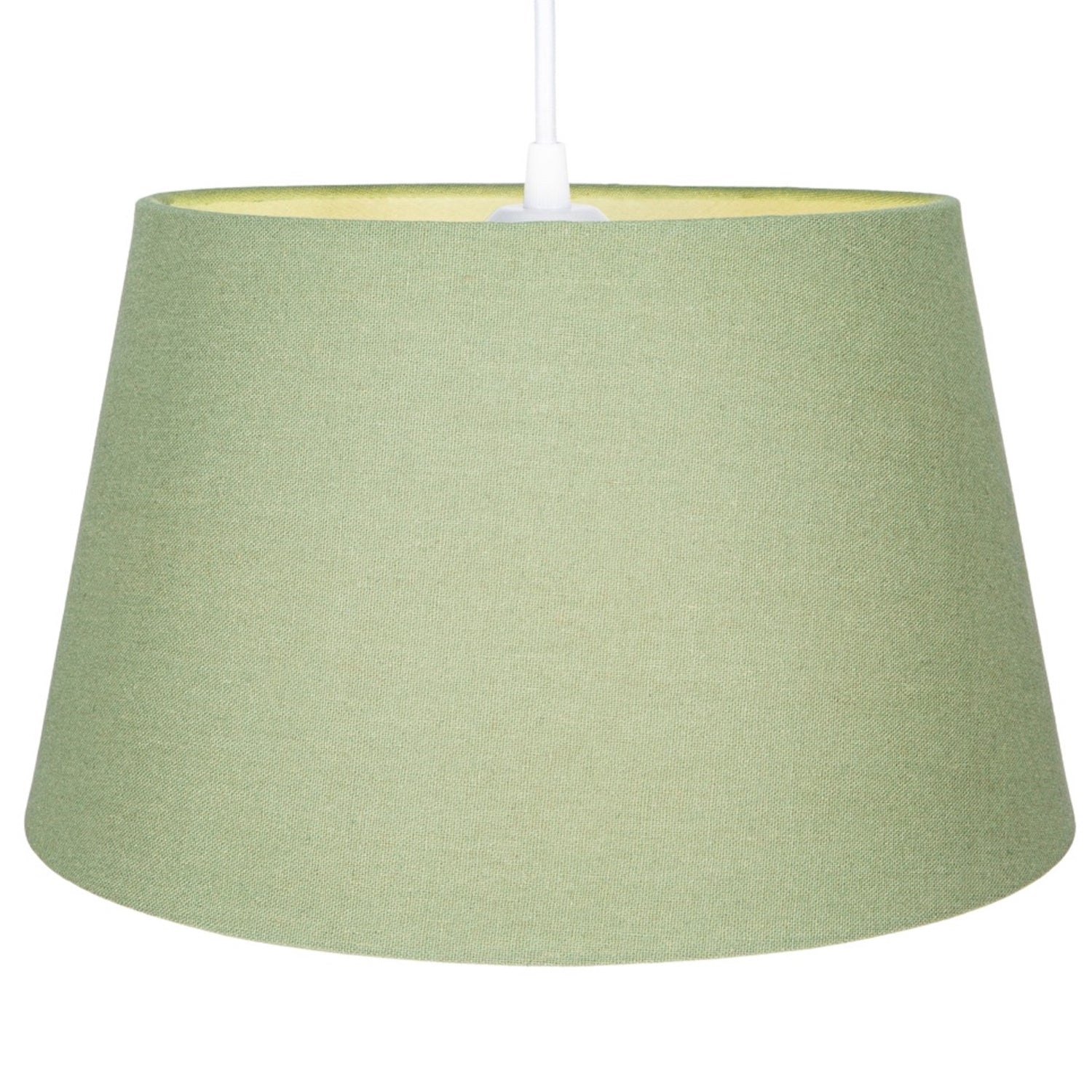 Traditional 14 Inch Olive Green Linen Drum Table/Pendant Lampshade 60w Maximum Image 2