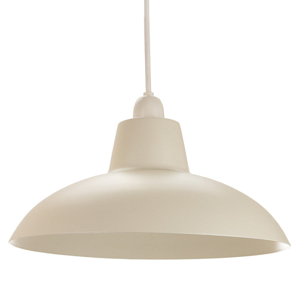 Industrial Retro Designed Matt Cream Curved Metal Ceiling Pendant Light Shade