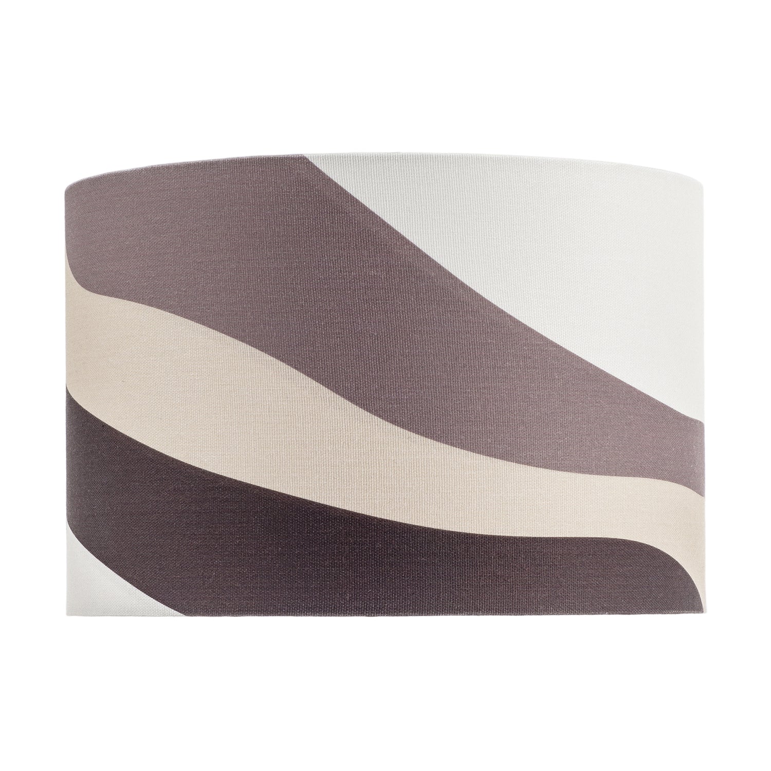 Taupe and Brown Linen Lamp Shade with Inner and Outer Wavy Design Image 5