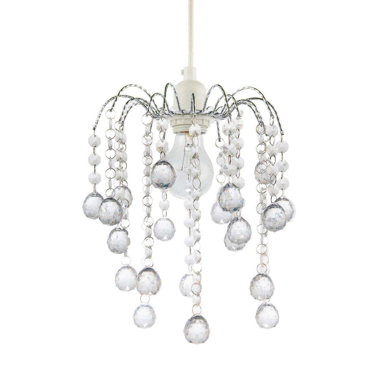 Chic Waterfall Pendant Light Shade Clear Acrylic Balls Beads