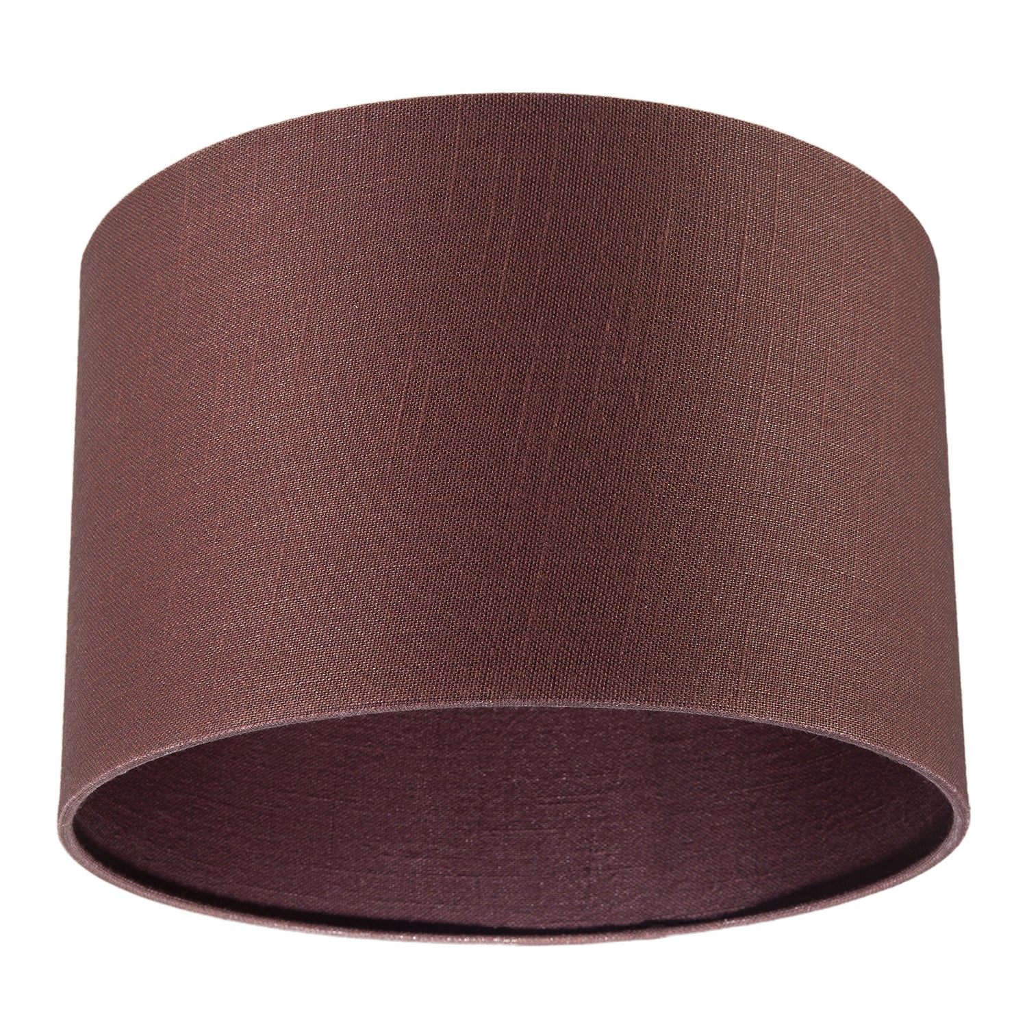 Modern Cinnamon Reddish Brown Textured Linen Fabric Circular Lampshade Image 3