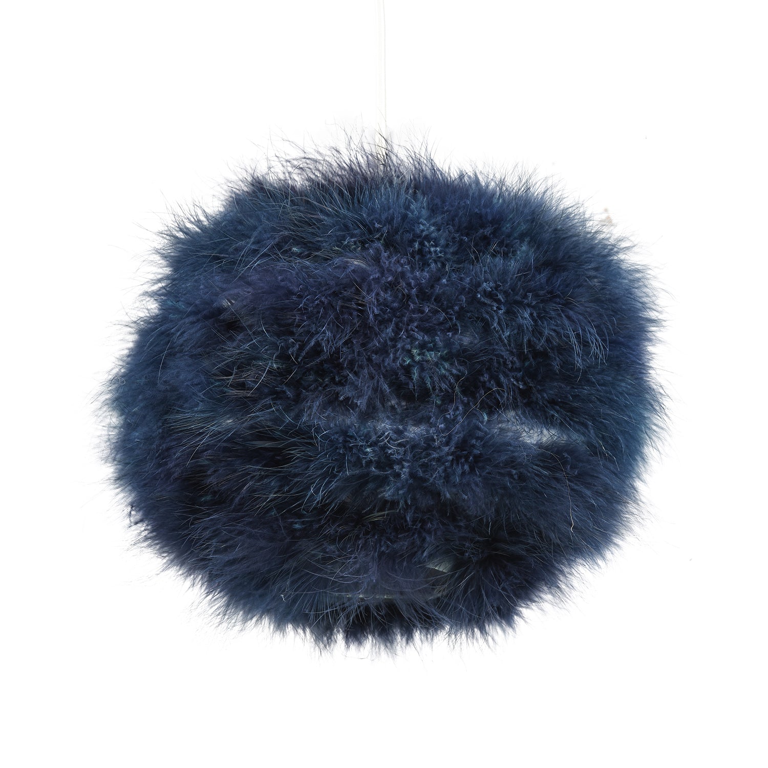 Modern and Distinctive Small Real Navy Blue Feather Decorated Pendant Lamp Shade Image 1