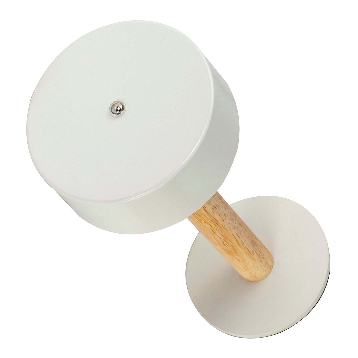 Scandinavian Look Portable Rechargeable Lamp in White and Natural Wood Image 3