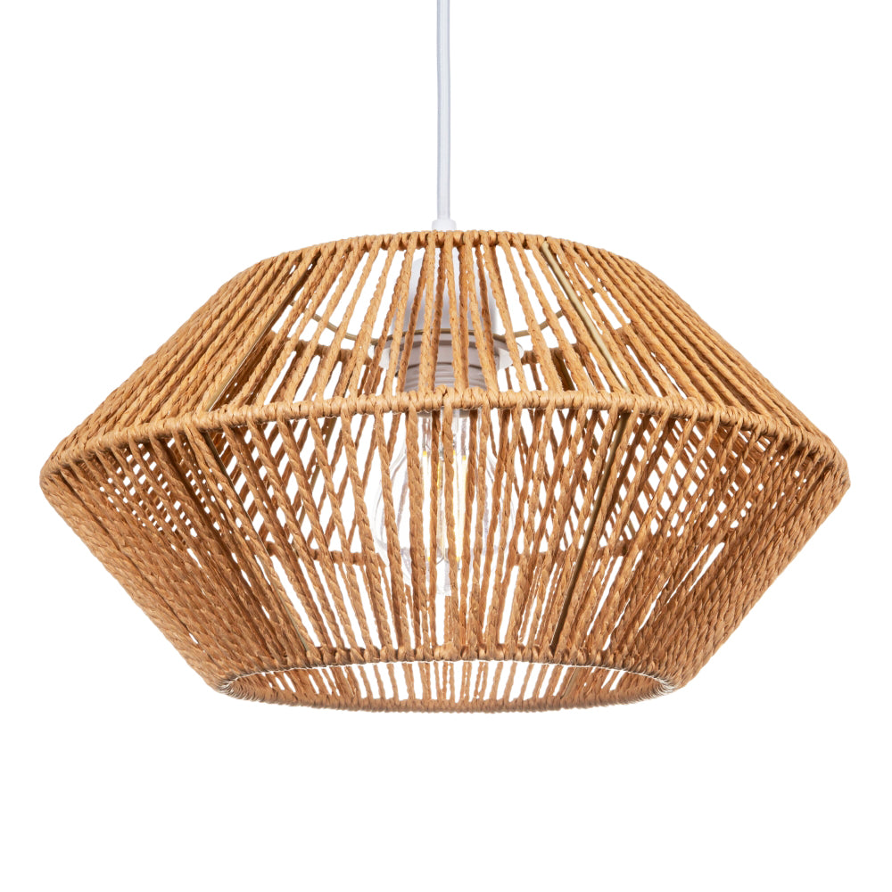 Chic Designer Super Eco-Friendly Natural Brown Paper String Easy Fit Light Shade Image 2