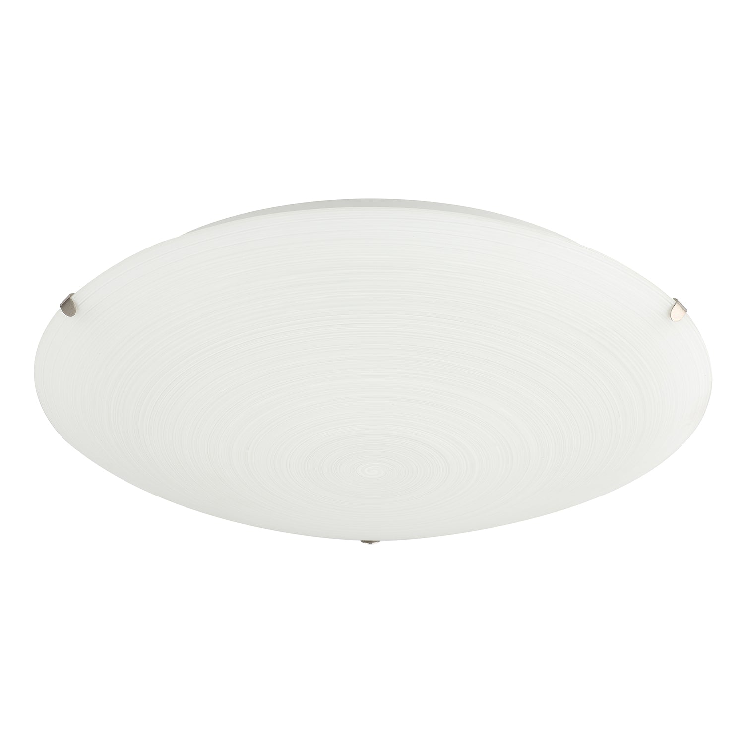 Frosted White Flush 30cm Glass Ceiling Light Fitting with Soft Swirl Decoration Image 1