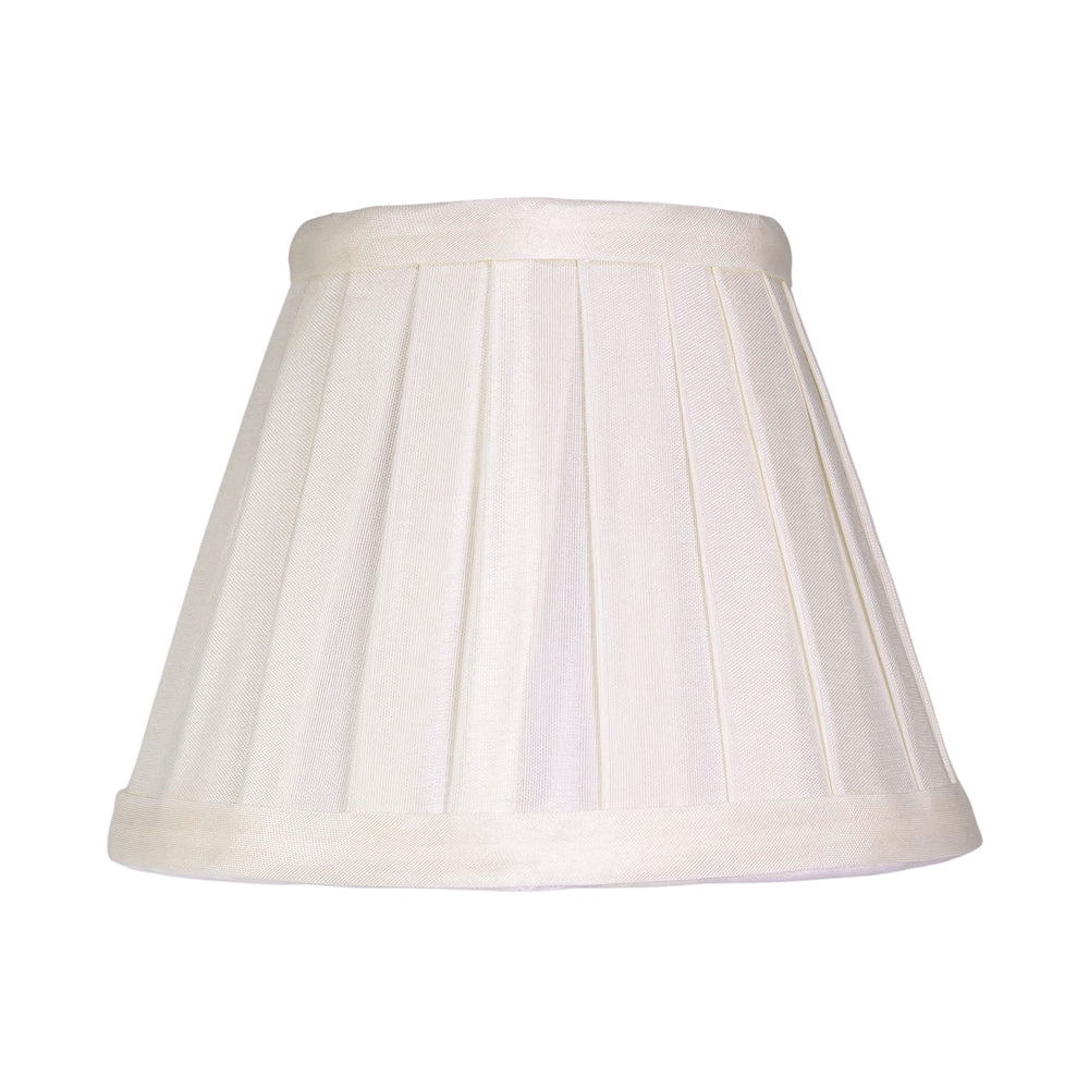 Traditional Classic Cream Faux Silk Pleated Inner Lined Lamp Clip-On Shade - 6" Image 1