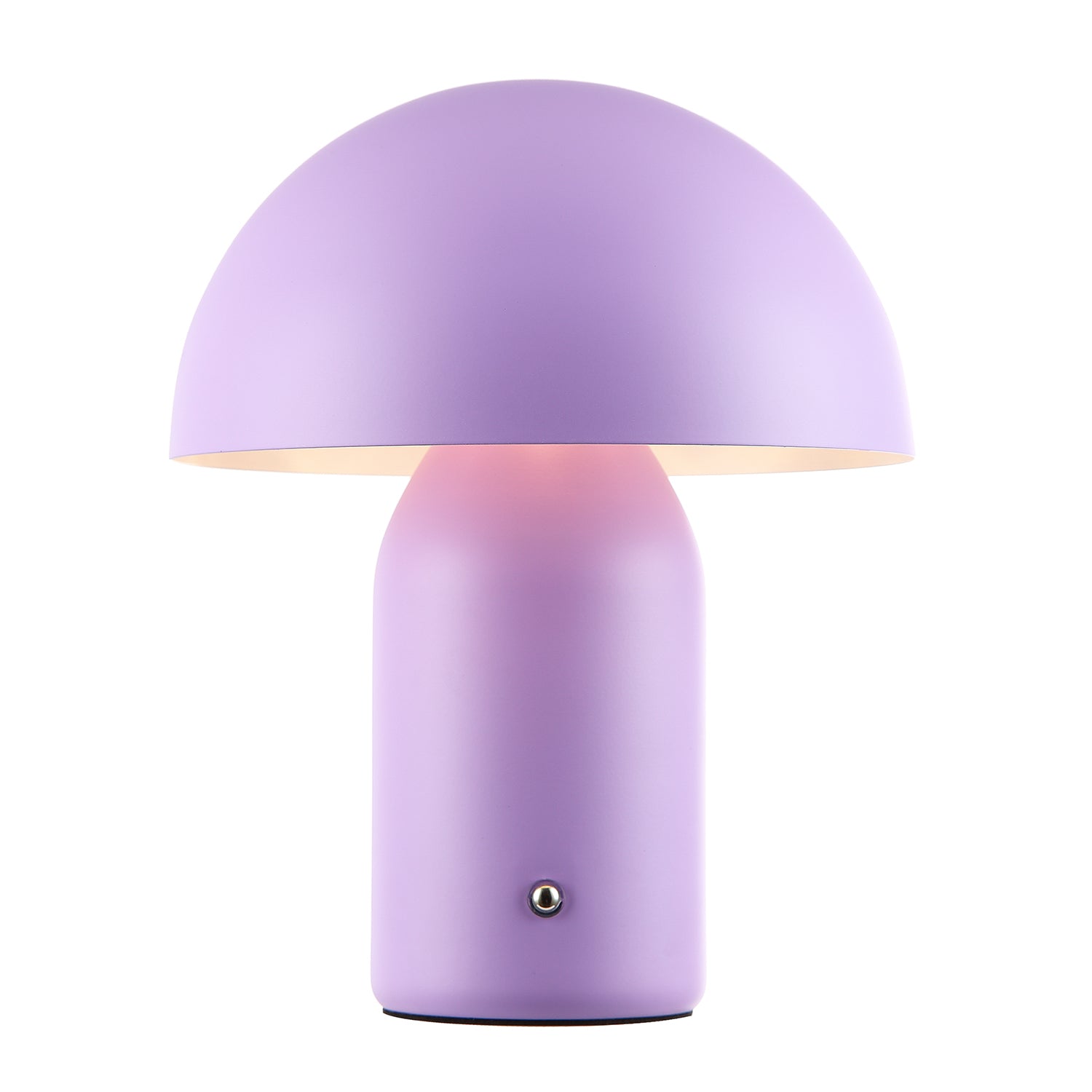 Modern Rechargeable Mushroom Table Lamp in Mat Lilac with Touch Dimmer Button Image 3