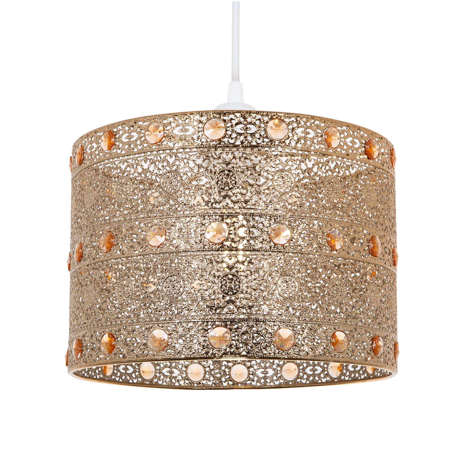 Polished Gold Acrylic Gem Moroccan Style Chandelier Pendant Light Shade Image 1