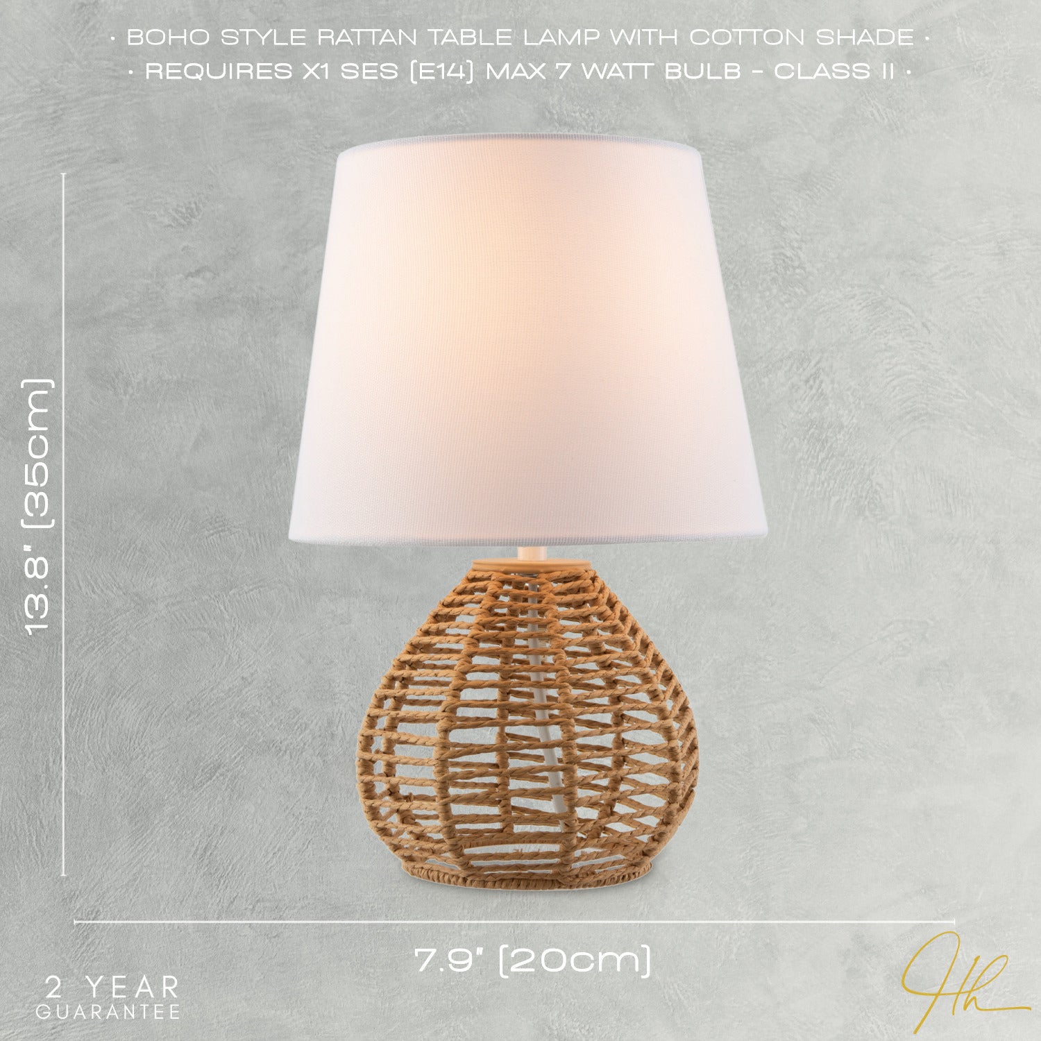 Brown Twisted Paper Table Lamp with White Linen Fabric Drum Shade Image 6