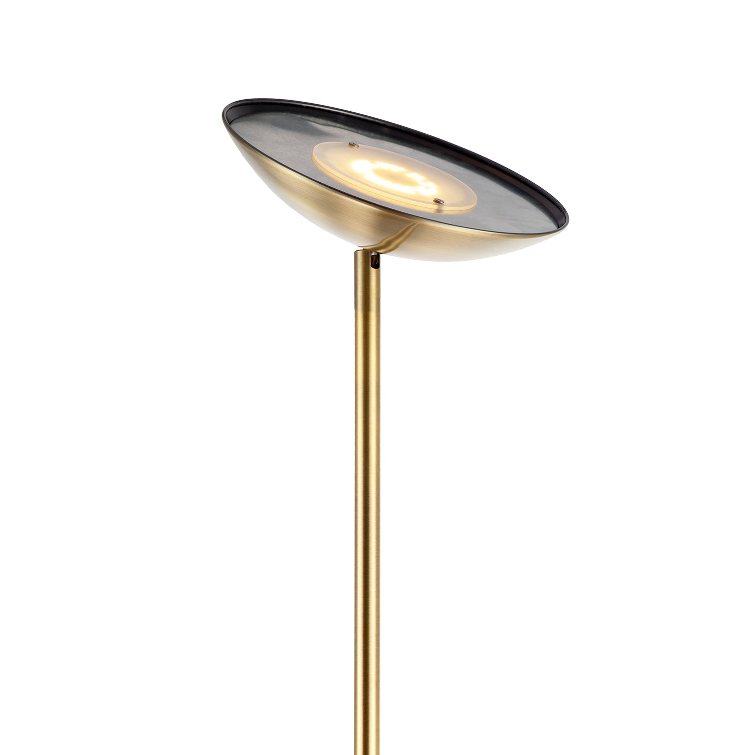 Modern Uplighter Floor Lamp in Antique Brass with Memory Dimmer Button Image 4
