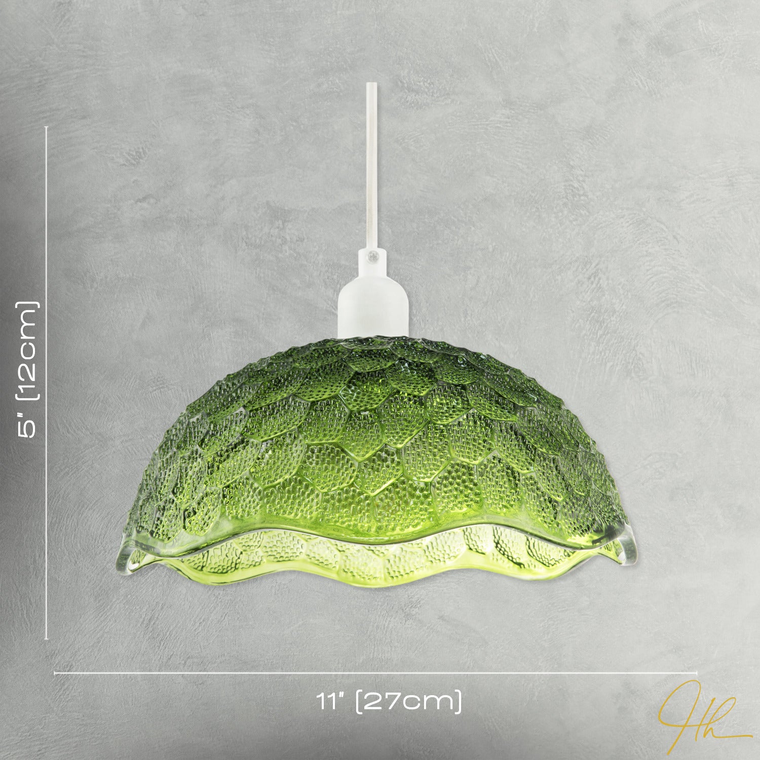 Tortoise Designed Emerald Green Glass Textured Ceiling Light Shade Image 7