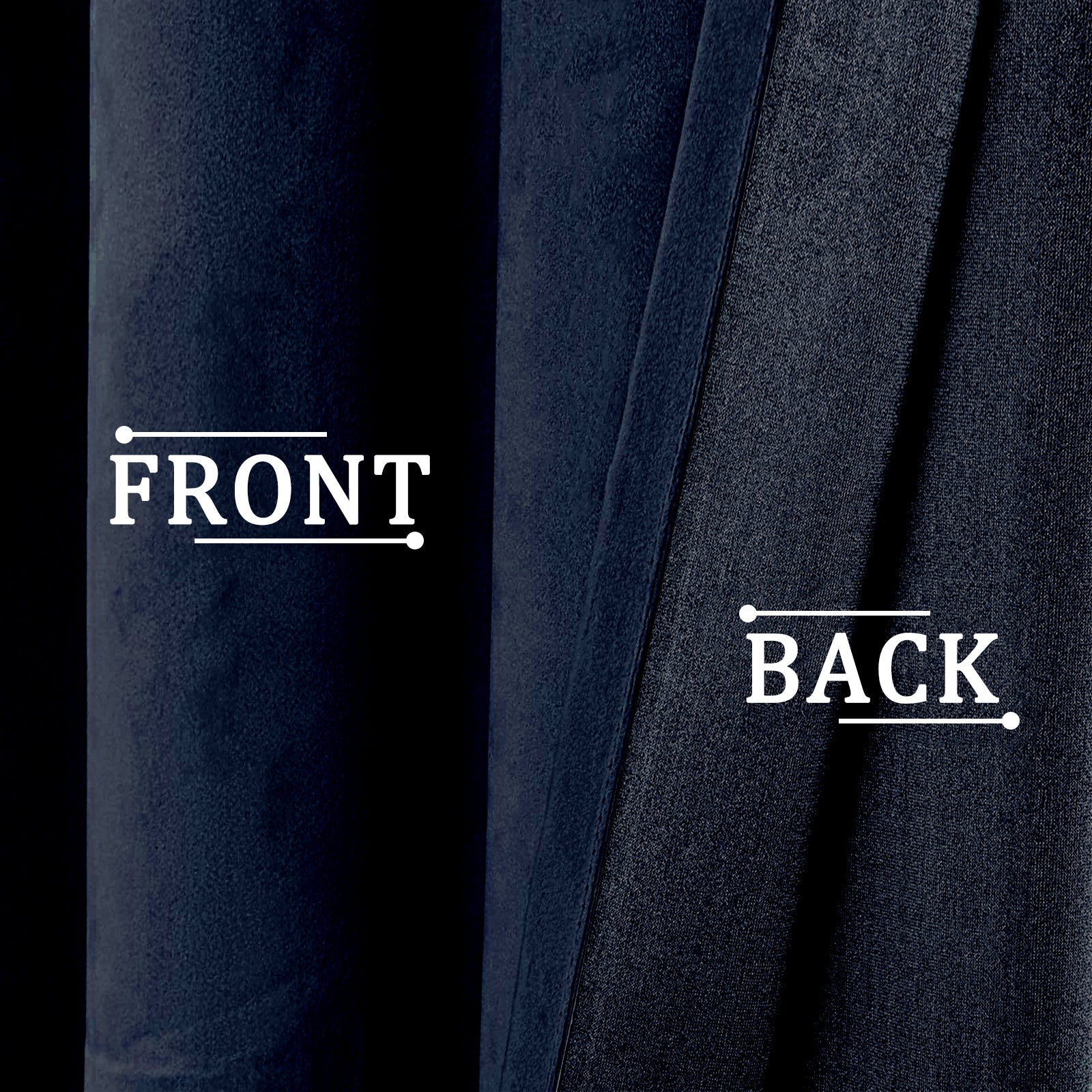 Midnight Blue Velvet Blackout Eyelet Curtains - 46x54 Inch Drop - Pair Image 3