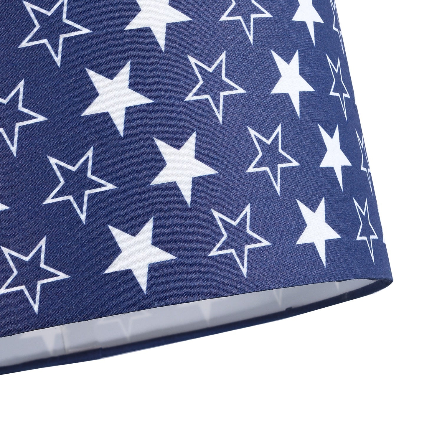 White Stars Children's/Kids Blue Cotton Fabric Bedroom Lamp or Pendant Shade Image 5