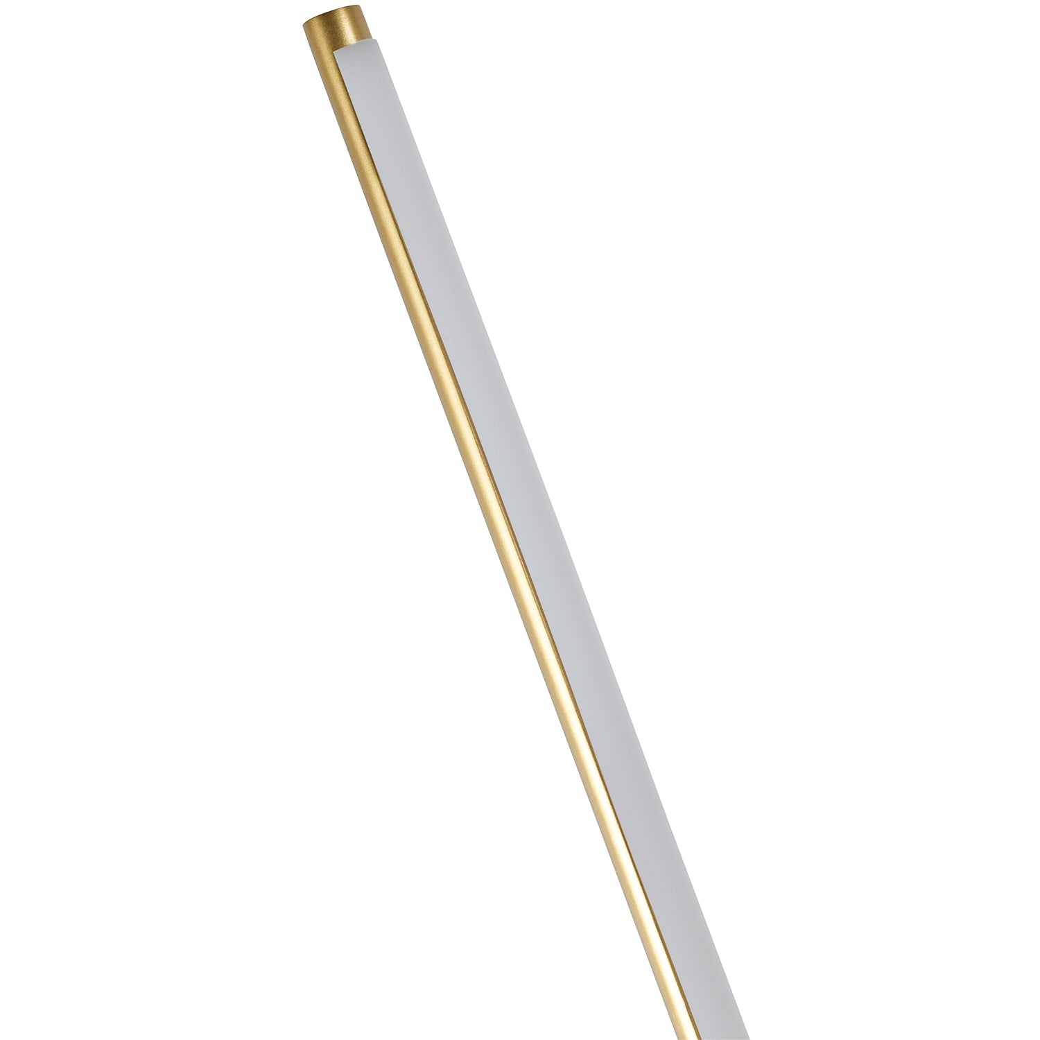 Modern Sleek Stick Style LED Standard Floor Lamp in Brush Gold with Foot Dimmer Image 4