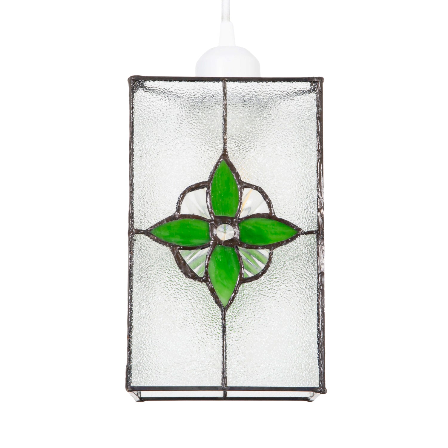 Traditional Clear Glass Tiffany Style Pendant Light Shade Panels