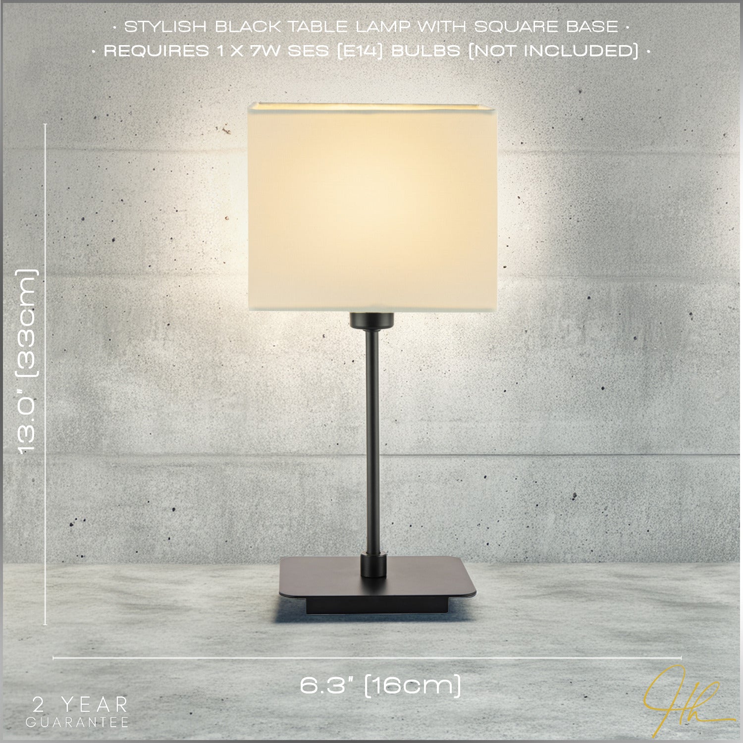 Contemporary Matte Black Bedside Table Lamp with White Cotton Fabric Shade Image 6