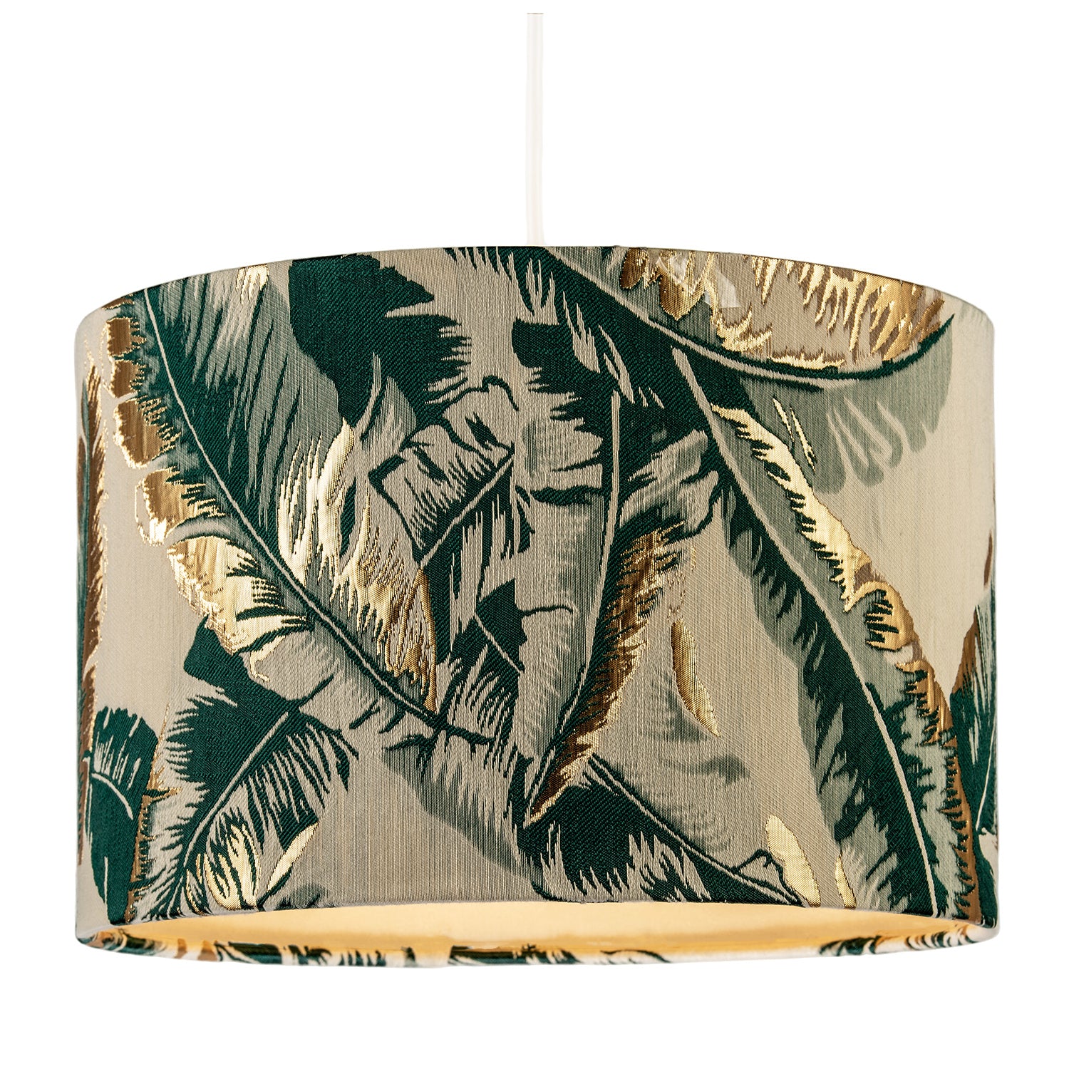 Botanical and Tropical Jacquard Fabric Shade with Green Banana Leaves Image 2