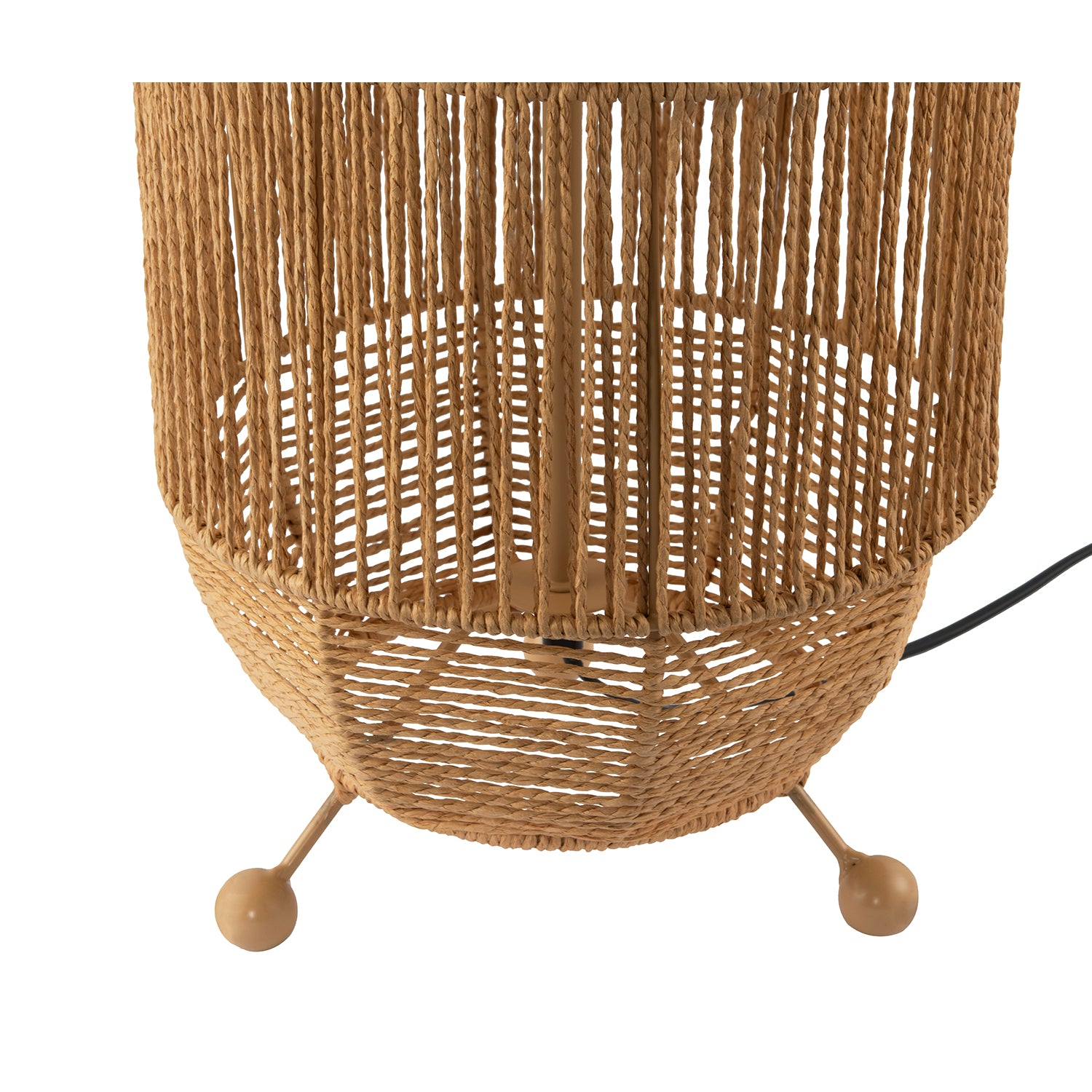 Moroccan Designed Floor Lamp in Vintage Twisted Paper and Metal Frame Image 8