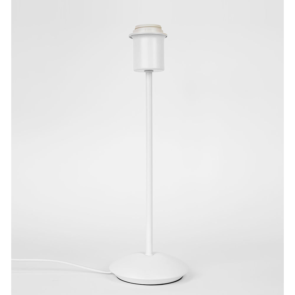 Contemporary and Sleek Matt White Metal Table Lamp Base with Inline Switch Image 2