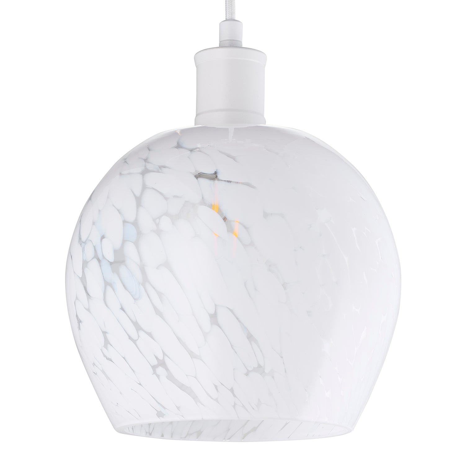 Contemporary Designer Opal White Snowflake Glass Pendant Ceiling Lighting Shade Image 1