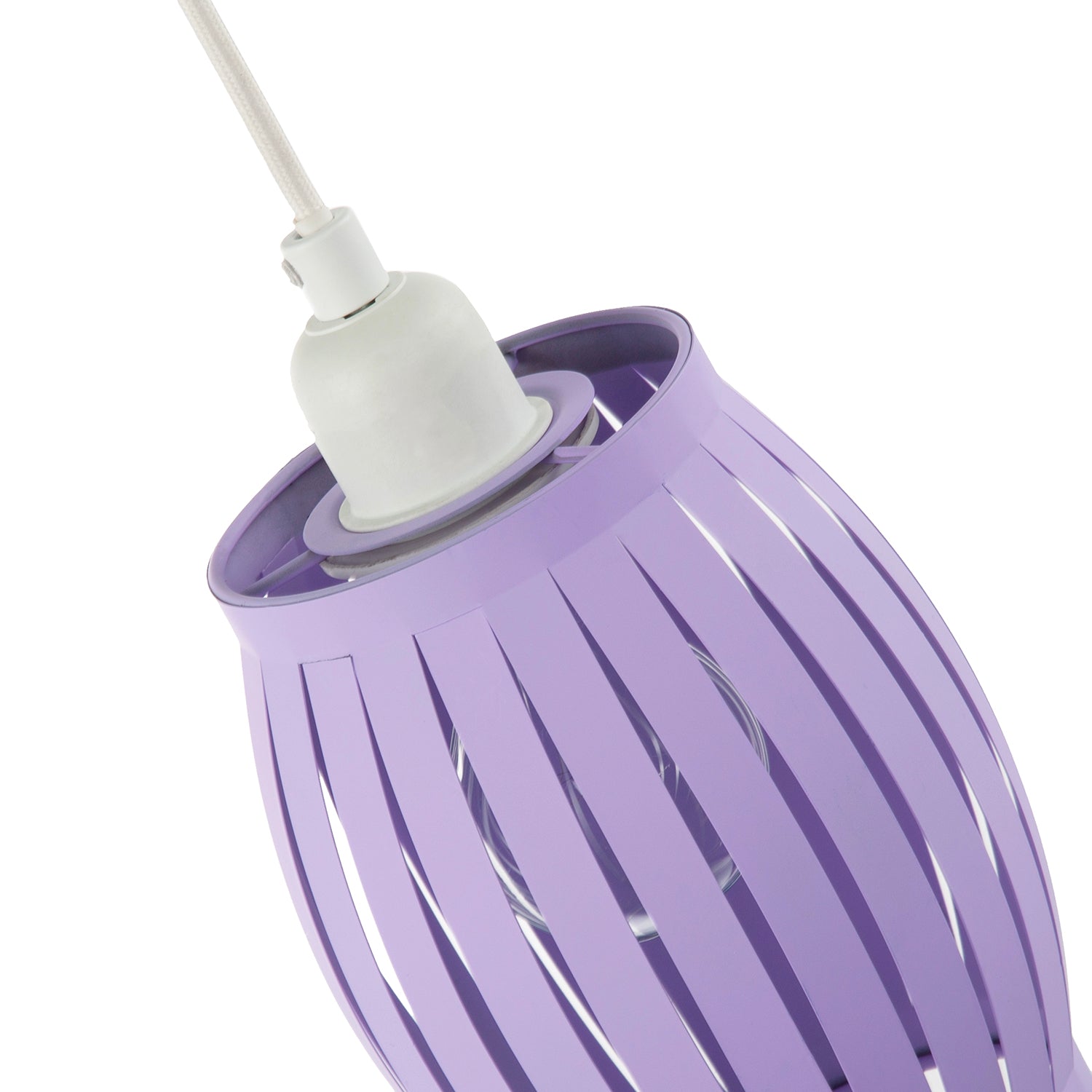 Modern Unique Grill Style Ceiling Pendant Lighting Shade in Soft Lilac Image 5