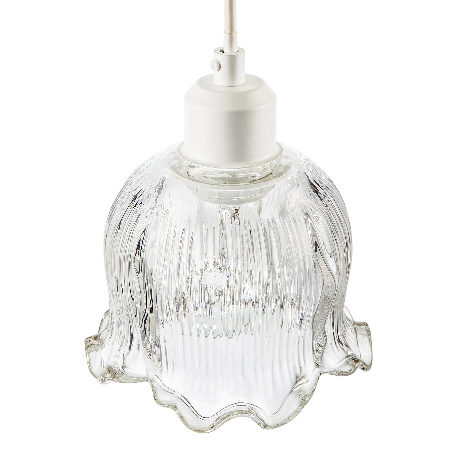 Transparent Ribbed Glass Pendant Lighting Shade in Compact Bell Shape Image 4