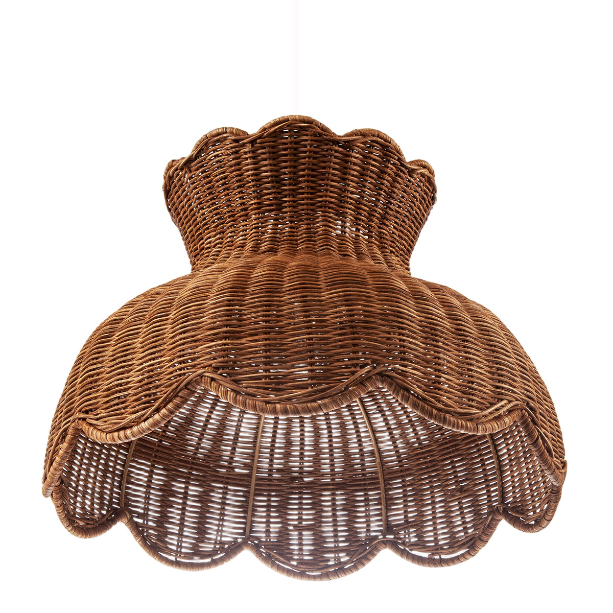 Dark Brown Woven Rattan Pendant Light Shade in Vase Inspired Shape Image 5